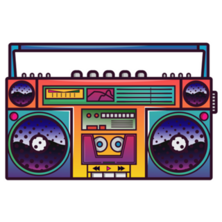 Retro Boombox In 80s-90s Trendy Style Sticker