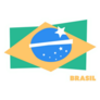 Retro Brazil Flag Illustration Sticker