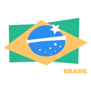 Retro Brazil Flag Illustration Sticker