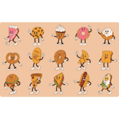 Retro Bread Sticker Sheet