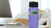 Retro Car Sticker on a Water Bottle (New) example