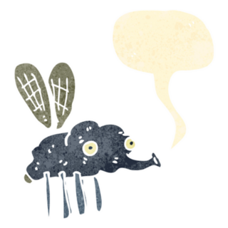 Retro Cartoon Fly Sticker