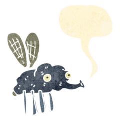 Retro Cartoon Fly Sticker