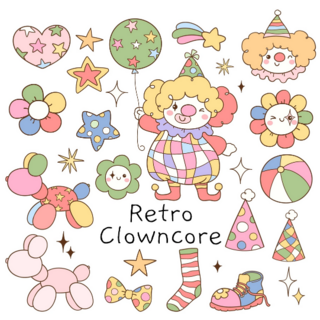 Retro Clown Sticker Sheet 