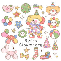Retro Clown Sticker Sheet 