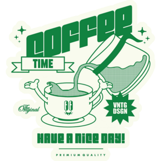  Retro Coffee Poster Sticker