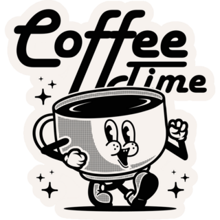 Retro Coffee Time Sticker