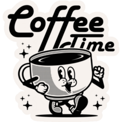 Retro Coffee Time Sticker