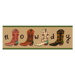 Retro Cowboy Boots Illustration Sticker