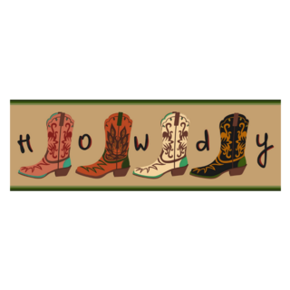 Retro Cowboy Boots Illustration Sticker