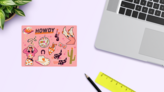 Retro Cowboy Stickers Sheet on a Desk (New) example