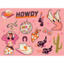Retro Cowboy Stickers Sheet