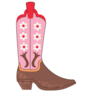 Retro Cowgirl Boots With Ornament Sticker