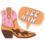 Retro Cowgirl Boots Yee Haw Sticker