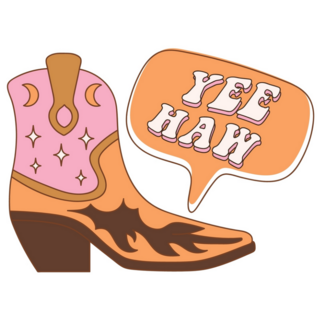 Retro Cowgirl Boots Yee Haw Sticker