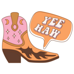 Retro Cowgirl Boots Yee Haw Sticker
