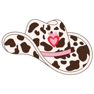 Retro Cowgirl Hat With Cow Print Sticker