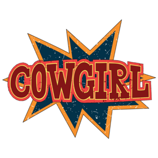 Retro Cowgirl Pop Art Typography Sticker