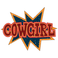 Retro Cowgirl Pop Art Typography Sticker