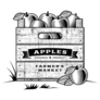 Retro Crate Of Apples Farm Sticker