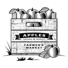 Retro Crate Of Apples Farm Sticker