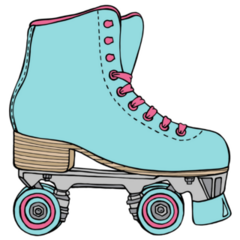 Retro Doodle Rollerblade Sticker