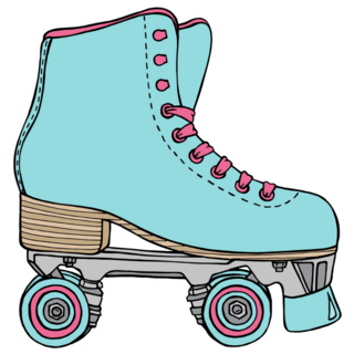 Retro Doodle Rollerblade Sticker