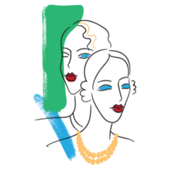 Retro Fashion Sketch In 20s Style Sticker