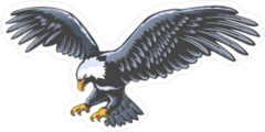 Retro Flying Blue Eagle Sticker