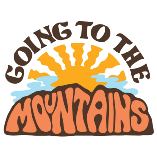 Retro Going To Mountains Travel Sticker 