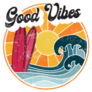 Retro Good Vibes California Surf Sticker