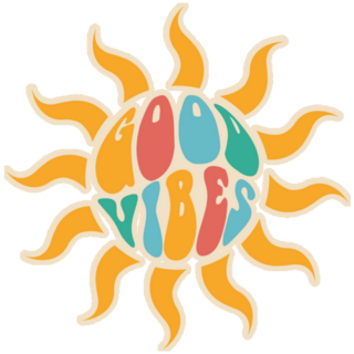 Retro Good Vibes Sunshine Illustration Sticker
