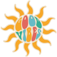 Retro Good Vibes Sunshine Illustration Sticker