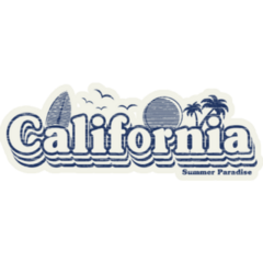 Retro Graphic And California Fashion Slogan Sticker