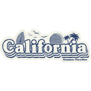Retro Graphic And California Fashion Slogan Sticker