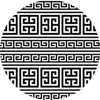 Retro Greek Key Pattern In Black Sticker