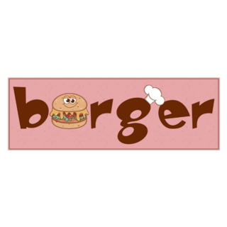 Retro Groovy Burger Lettering Sticker