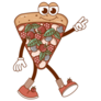 Retro Groovy Peace Sign Fast Food Pizza Sticker