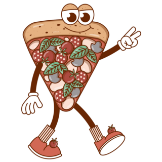 Retro Groovy Peace Sign Fast Food Pizza Sticker