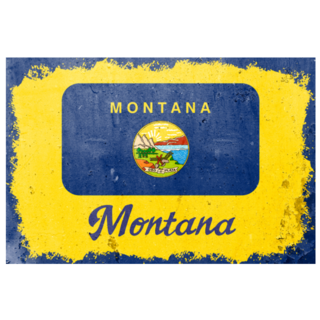 Retro Grunge Flag Of Montana Decor Background Sticker