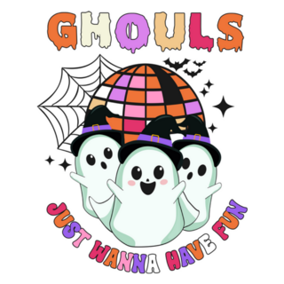 Retro Halloween Ghouls Just Wanna Have Fun Sticker
