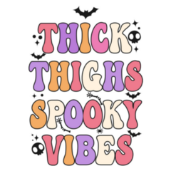 Retro Halloween Thick Thighs Spooky Vibes Sticker