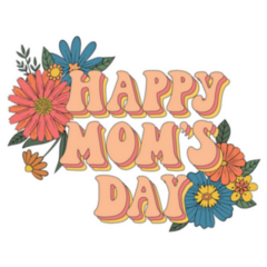 Retro Happy Moms Day Lettering Sticker