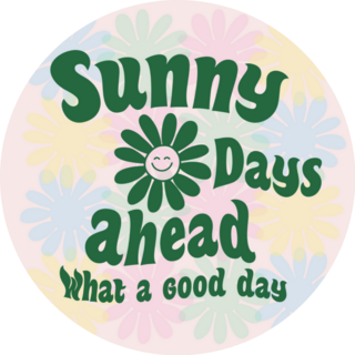 Retro Happy Summer Sunny Days Ahead Lettering Sticker 