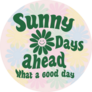Retro Happy Summer Sunny Days Ahead Lettering Sticker 