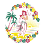 Retro Hawaiian Hula Girl Dancing Sticker