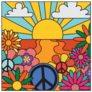 Retro Hippie Sunset Illustration Sticker
