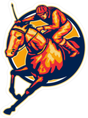 Retro Horse And Jockey Jumping Sticker