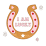 Retro Horseshoe I Am Lucky Sticker