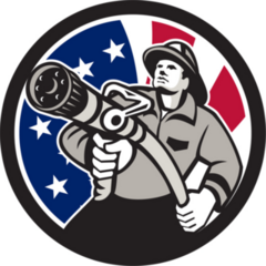 Retro Illustration Of American Firefighter Sticker